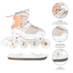 Nh18190 2W1 Biało-Różowy Rozm.S(29-33) Łyżworolki Z Wym. Pł. Hokejową Nils Extreme - obrazek 8