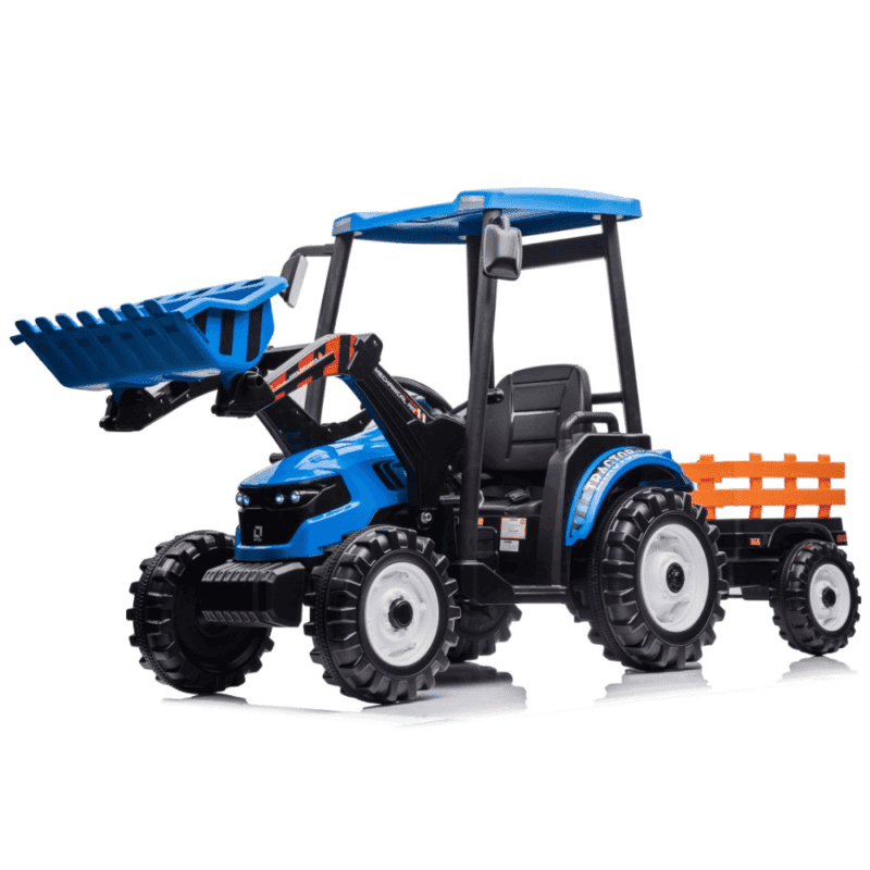 pojazd mega traktor d68 z przyczepka niebieski - zdjecie produktu 1