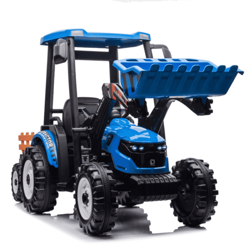 pojazd mega traktor d68 z przyczepka niebieski