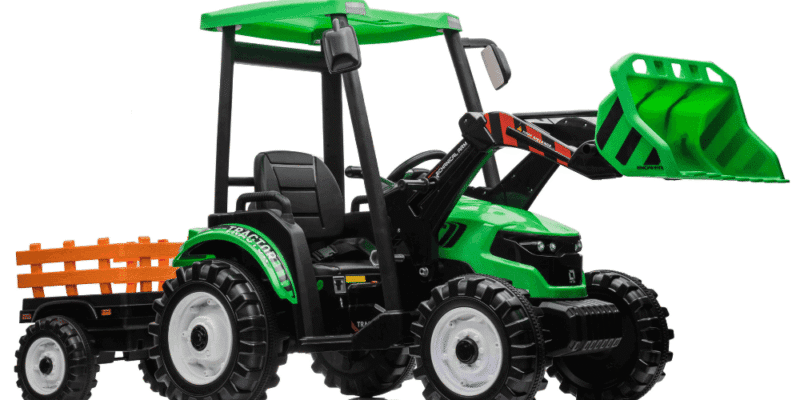 pojazd mega traktor d68 z przyczepka zielony - zdjecie produktu 2