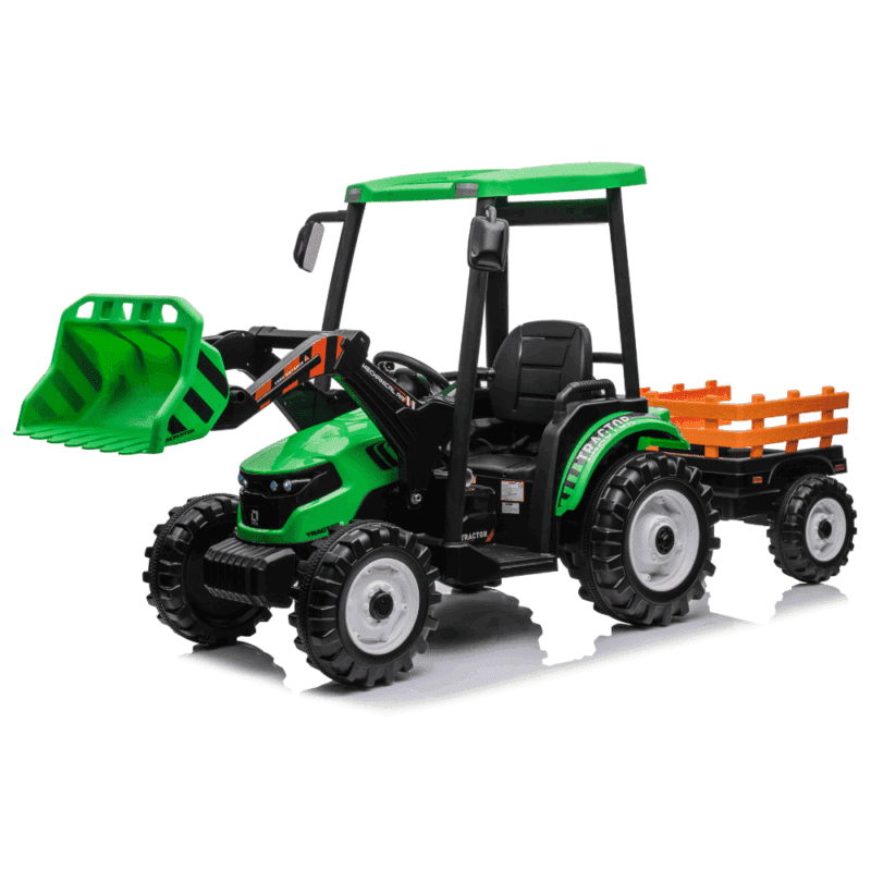pojazd mega traktor d68 z przyczepka zielony - zdjecie produktu 1