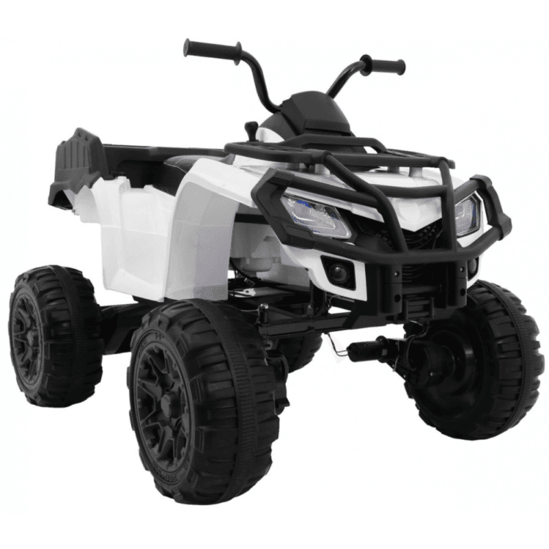 quad xl atv na akumulator dla dzieci bialy naped 4x4 bagaznik wolny start eva audio led