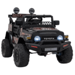 Toyota FJ Cruiser dla dzieci Czarny Liście + Pilot + Napęd 4x4 + Audio LED + EVA + Wolny Start