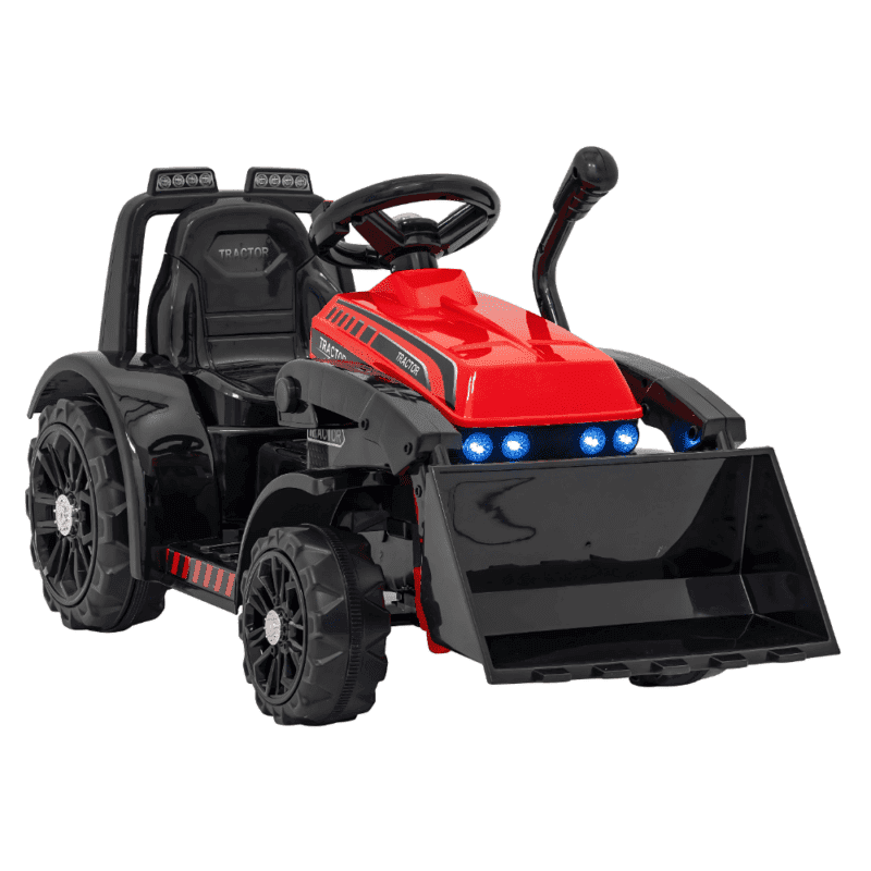 traktor spychacz g320 dla najmlodszych dzieci czerwony ruchoma lyzka melodie klakson swiatla led